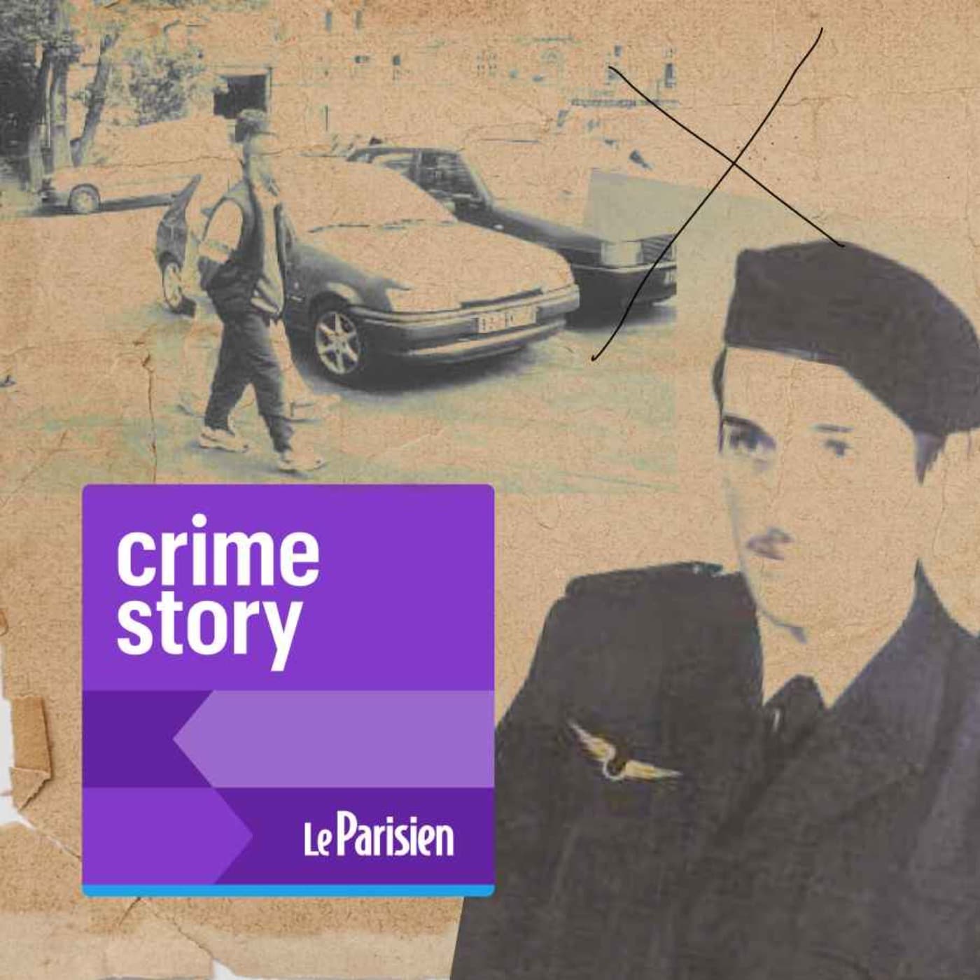 Crime story podcast cover art
