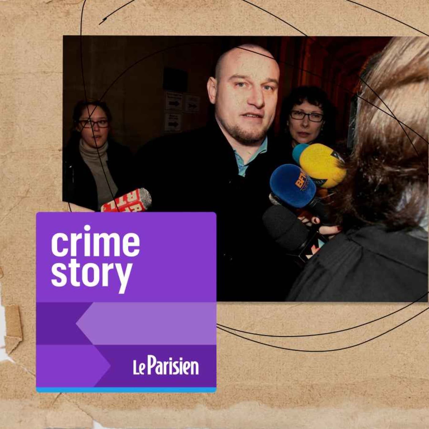 Crime story podcast cover art