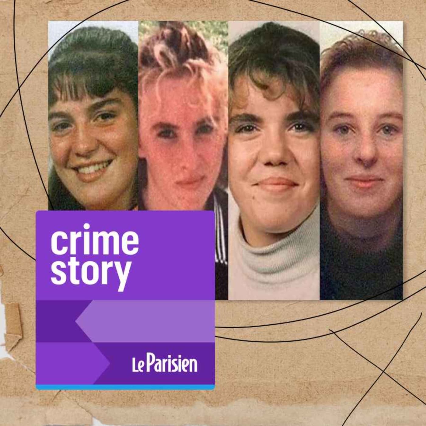 Crime story podcast cover art