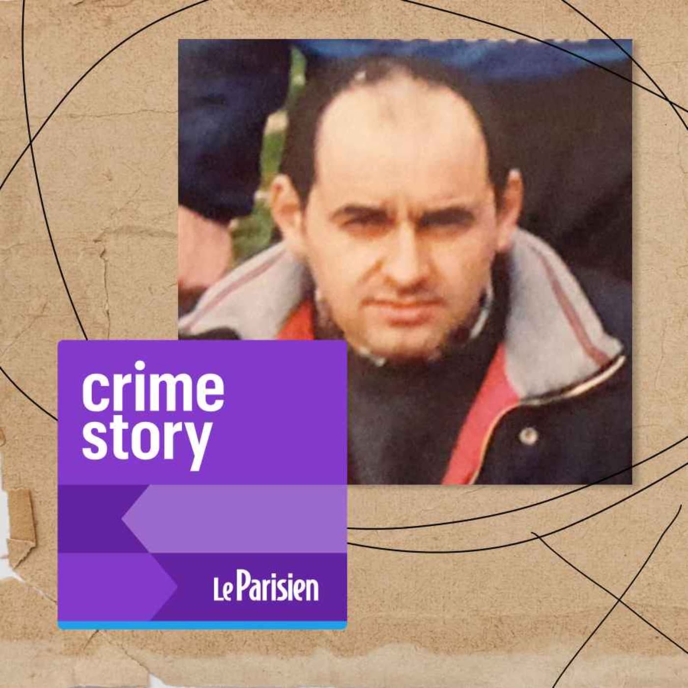 Crime story podcast cover art