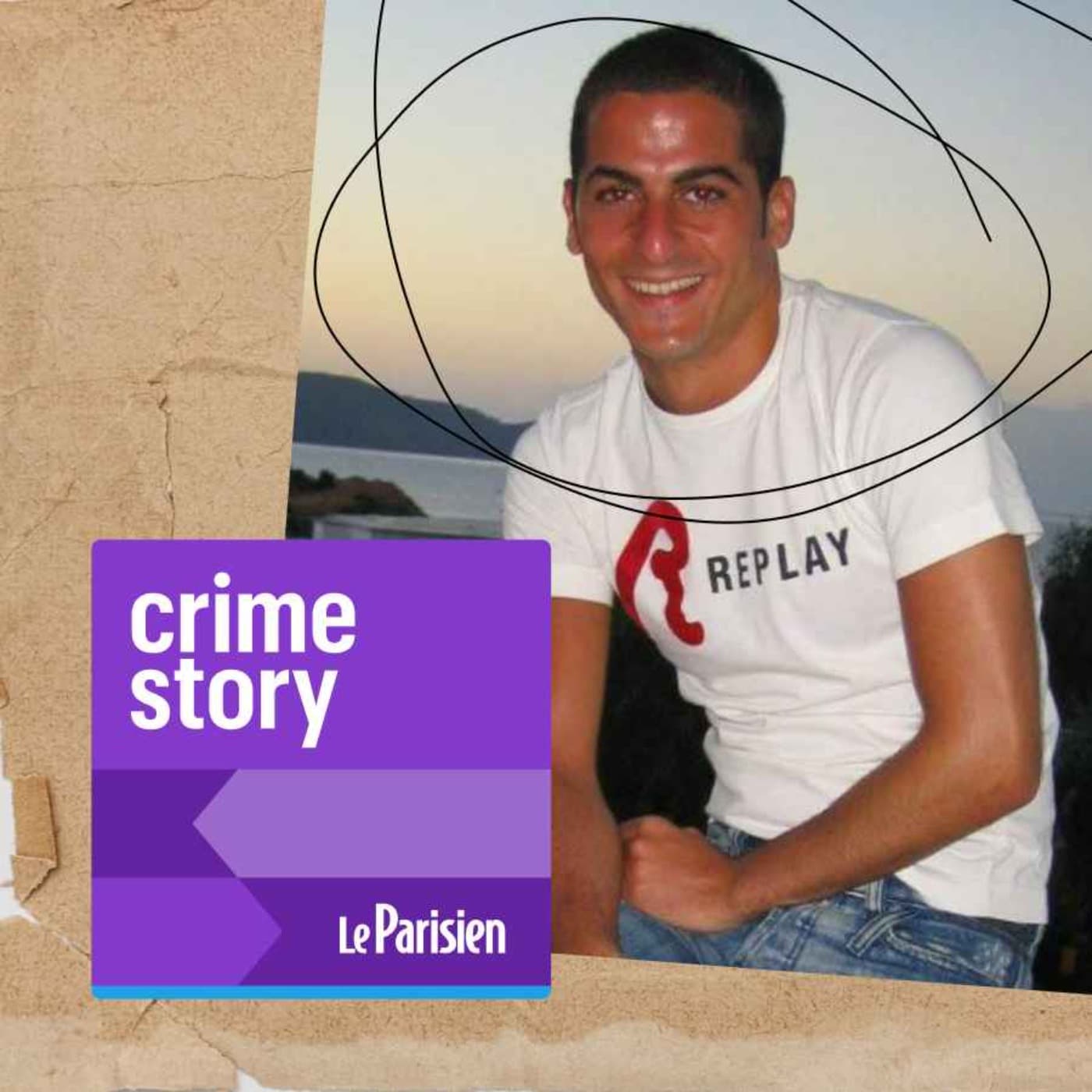 Crime story podcast cover art
