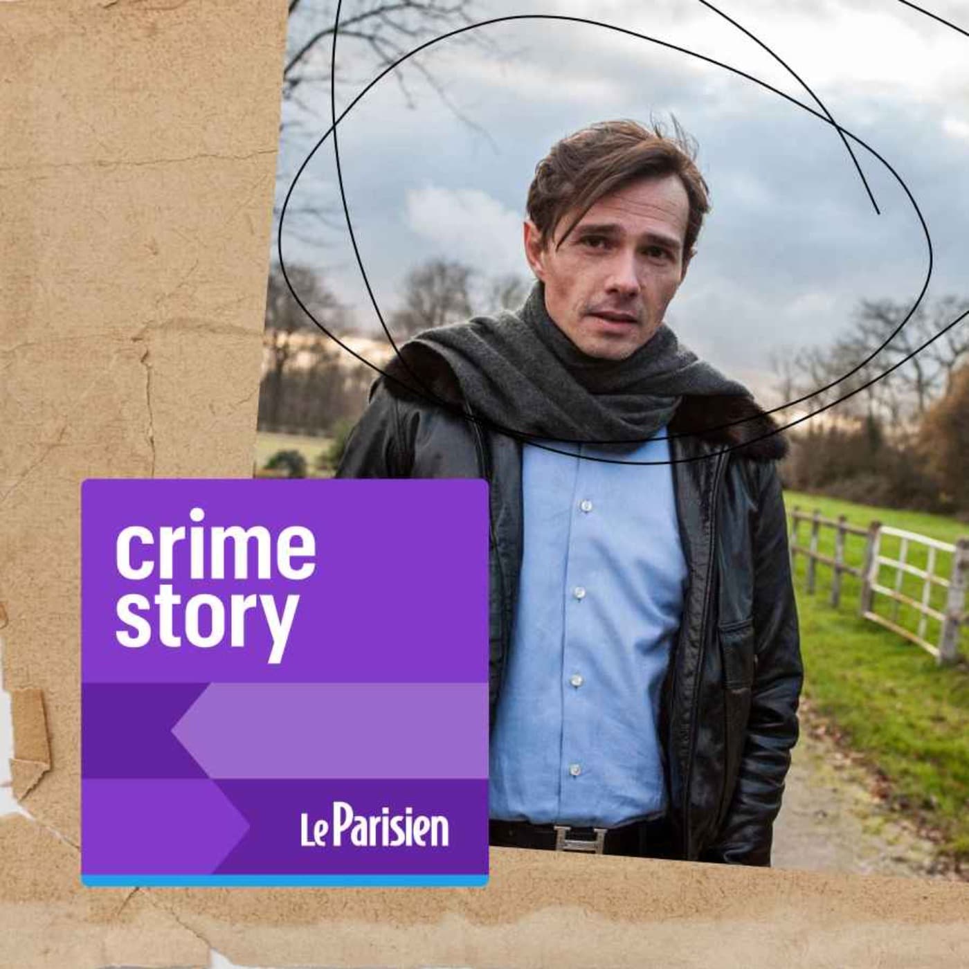 Crime story podcast cover art