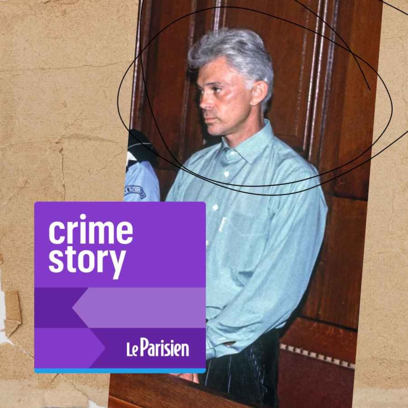 Crime story podcast cover art