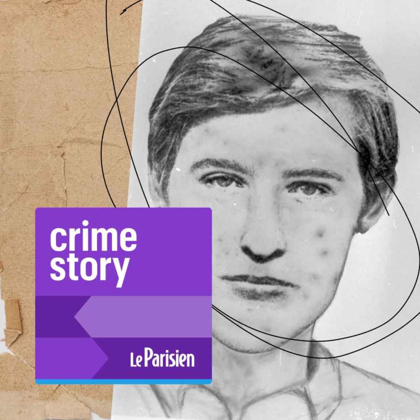 Crime story podcast cover art