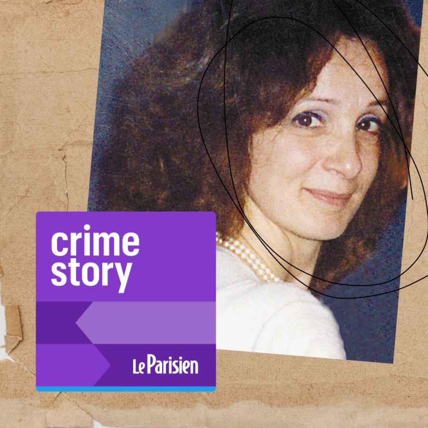 Crime story podcast cover art