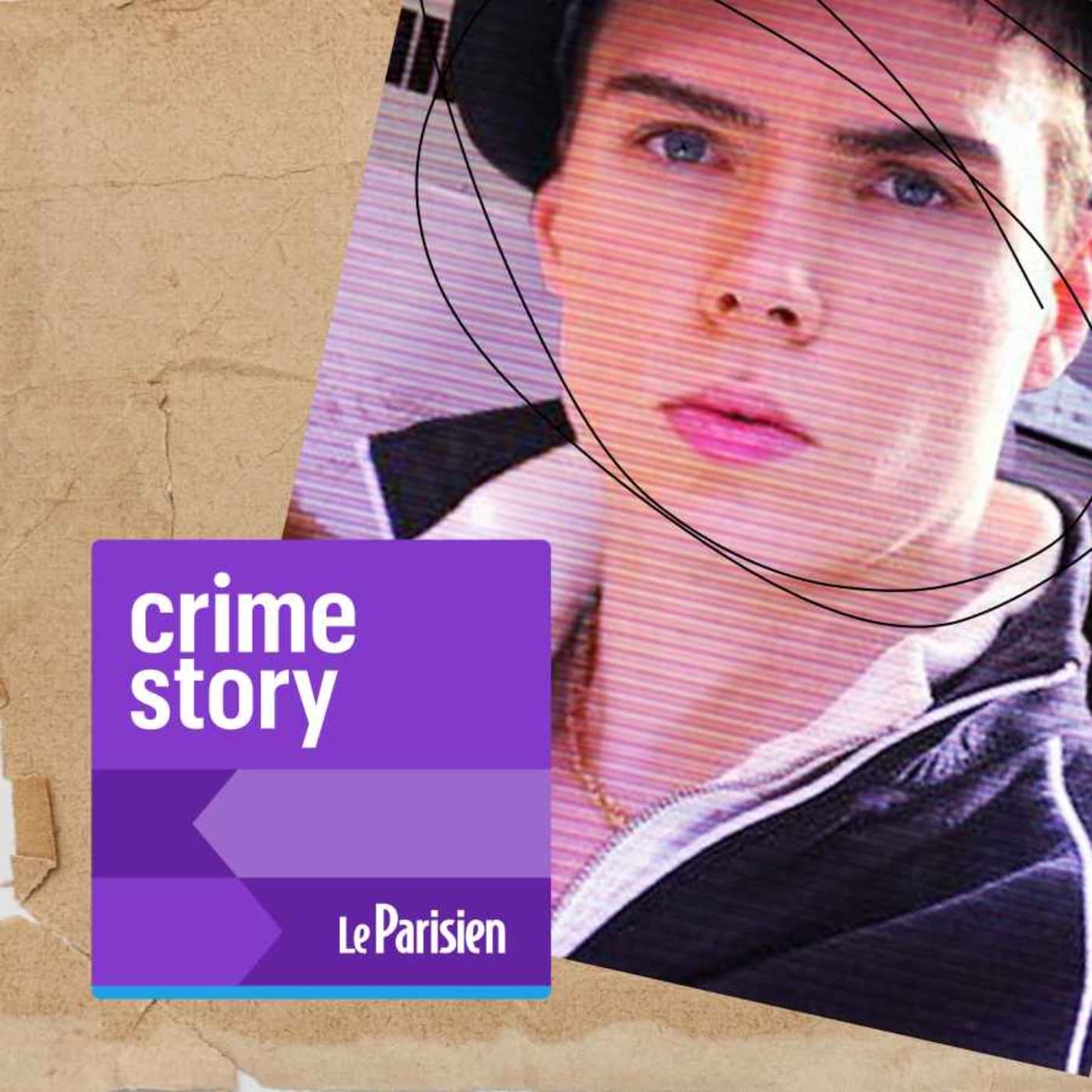 Crime story podcast cover art