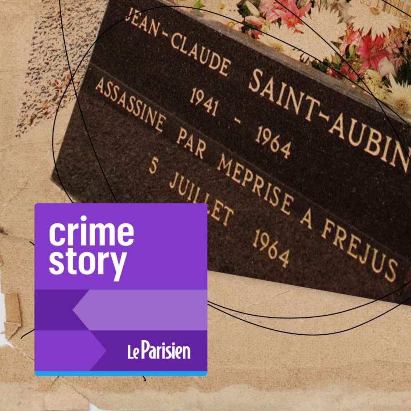 Crime story podcast cover art