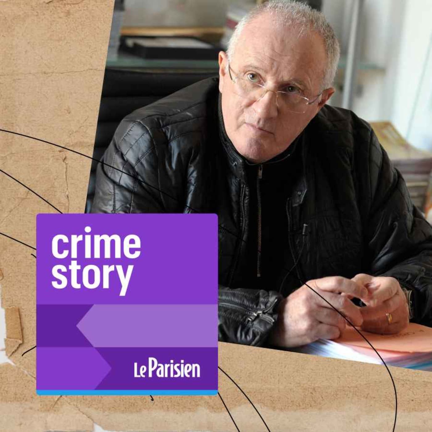 Crime story podcast cover art