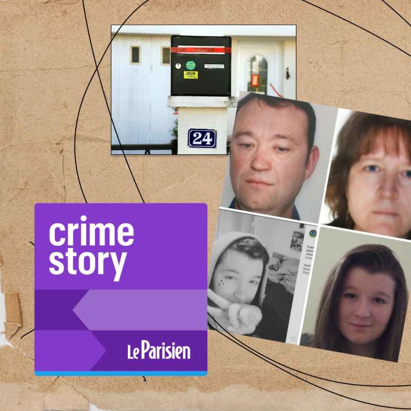 Crime story podcast cover art