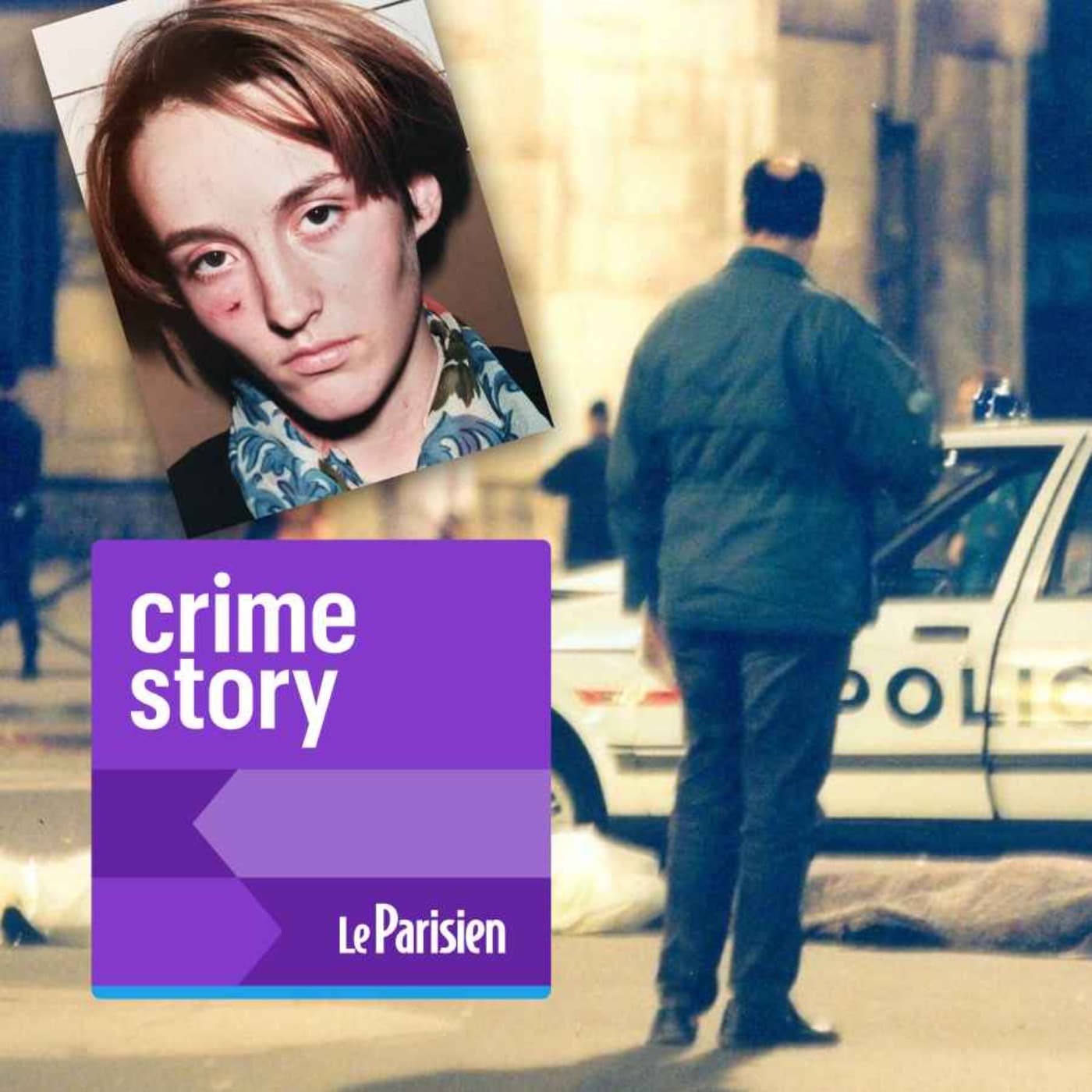 Crime story podcast cover art