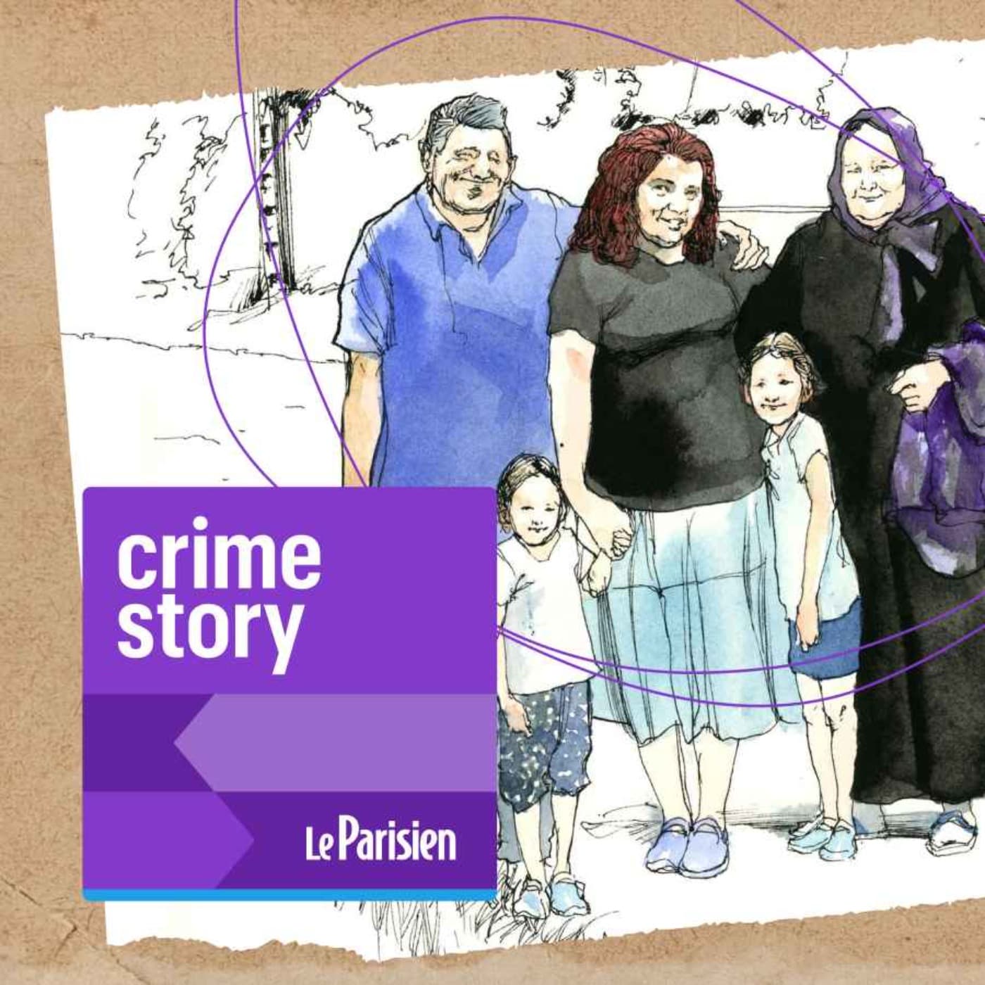 Crime story podcast cover art