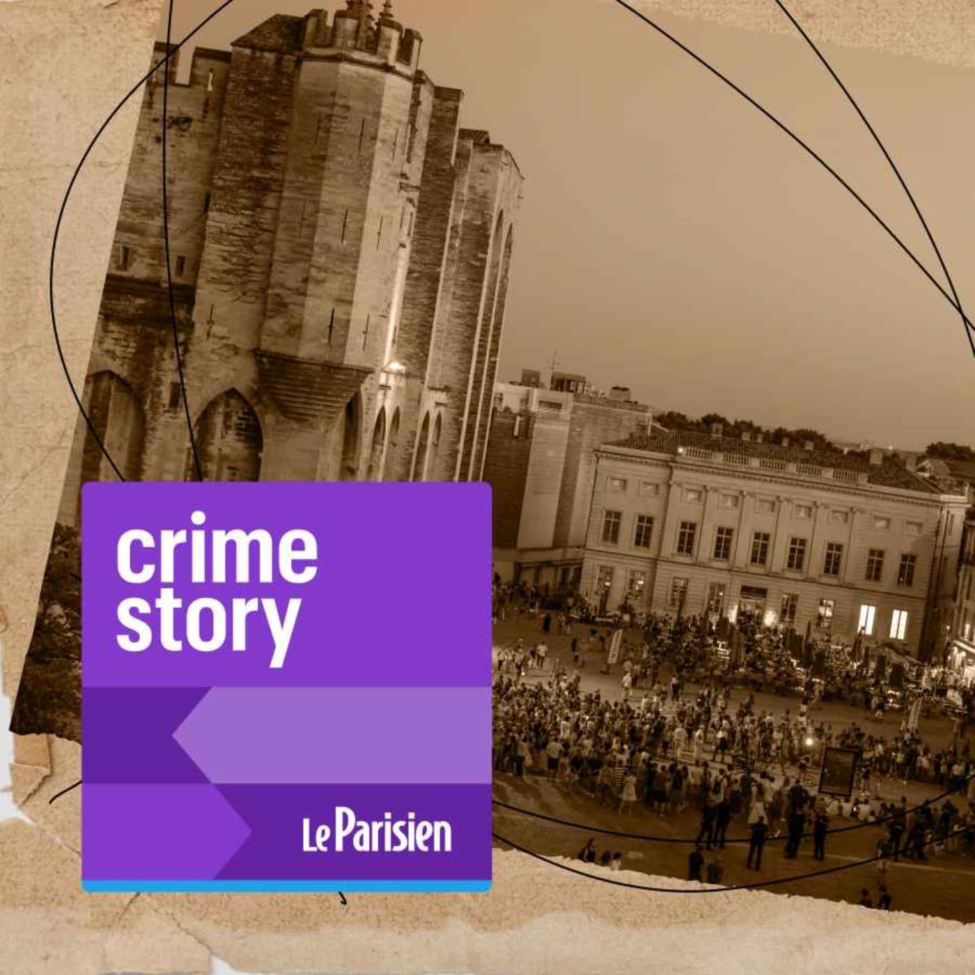 Crime story podcast cover art