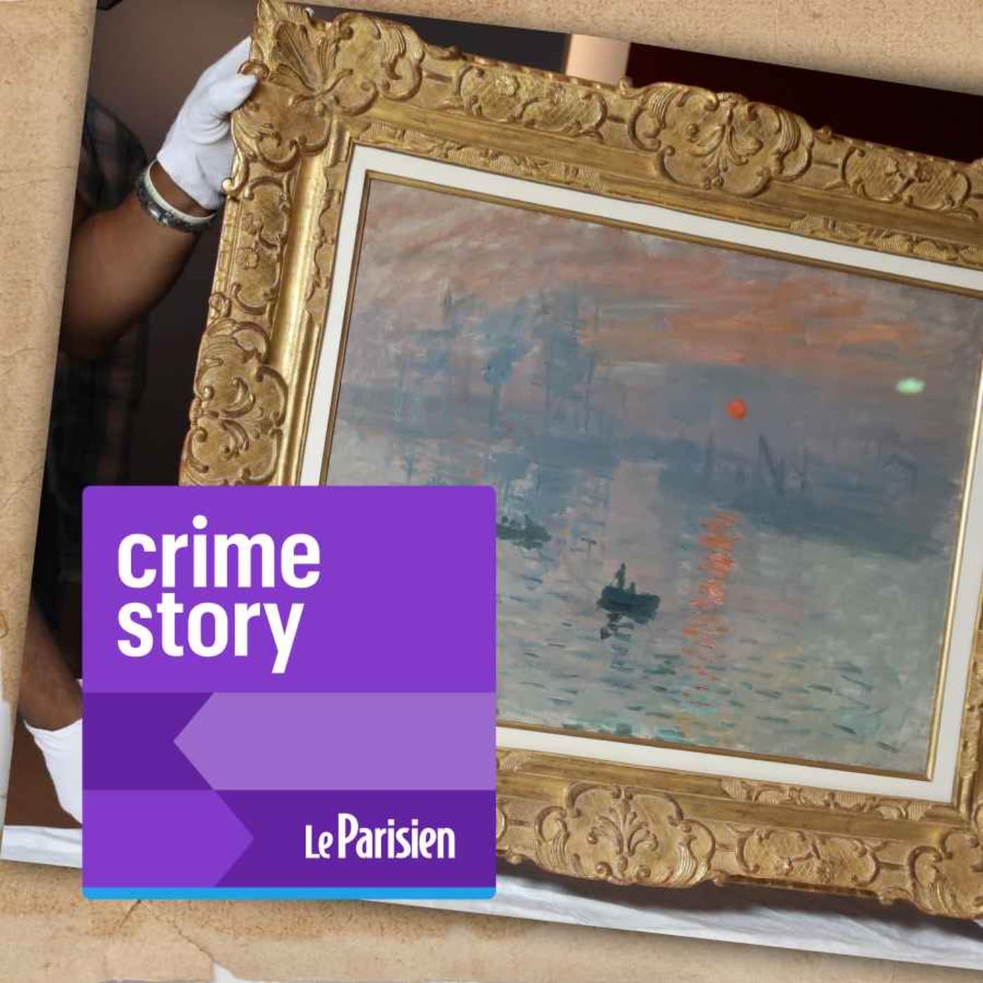 Crime story podcast cover art