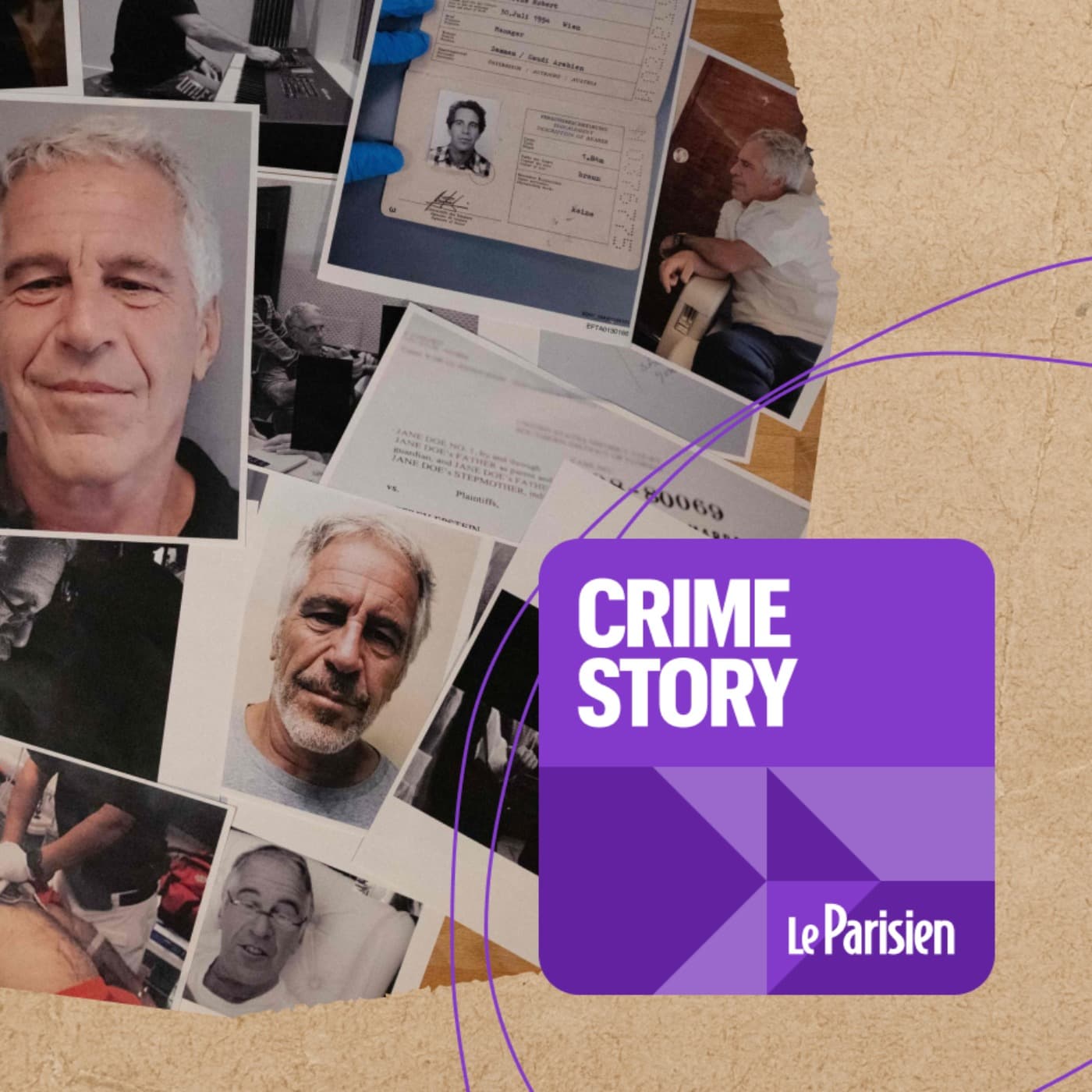 Crime story podcast cover art