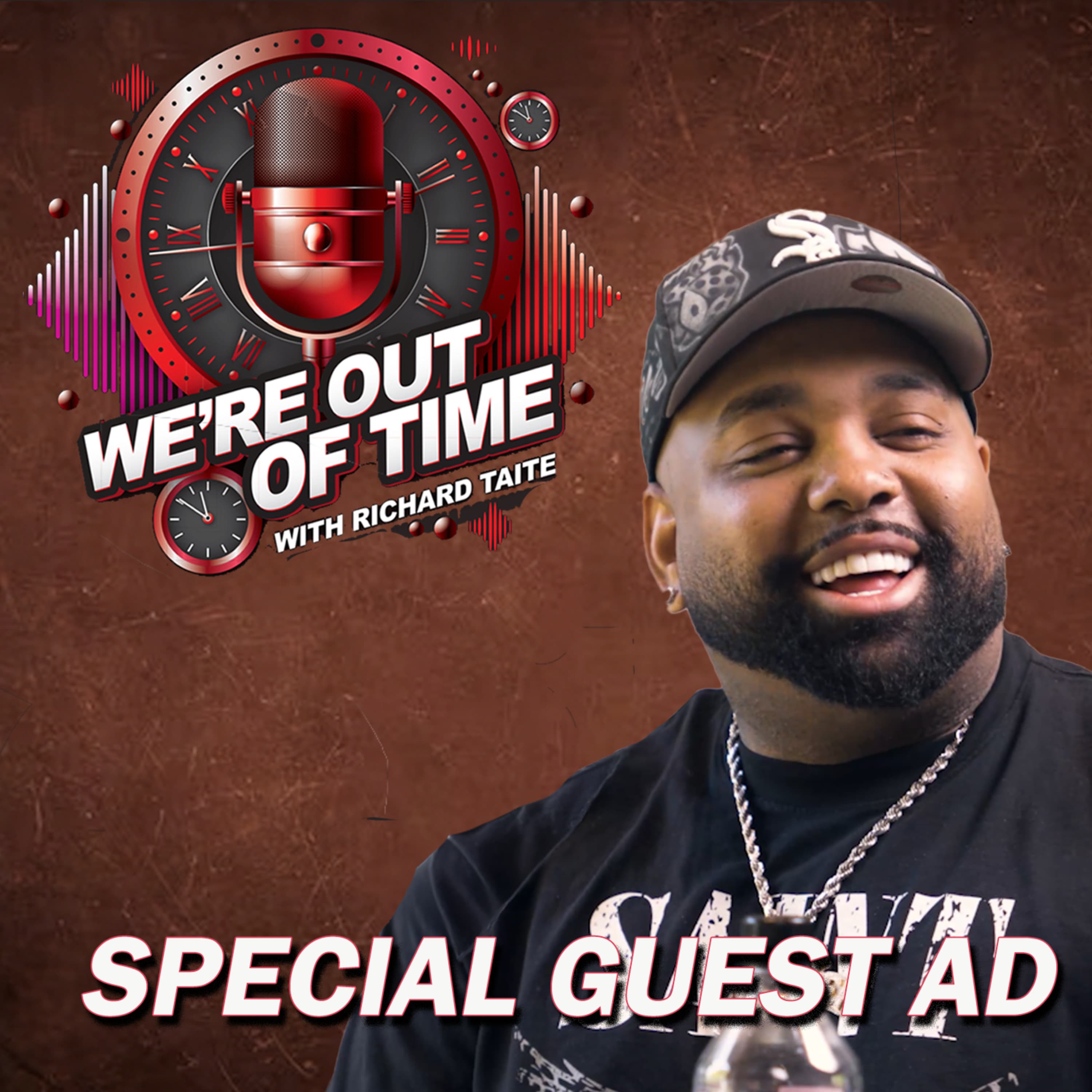We're Out of Time podcast cover art